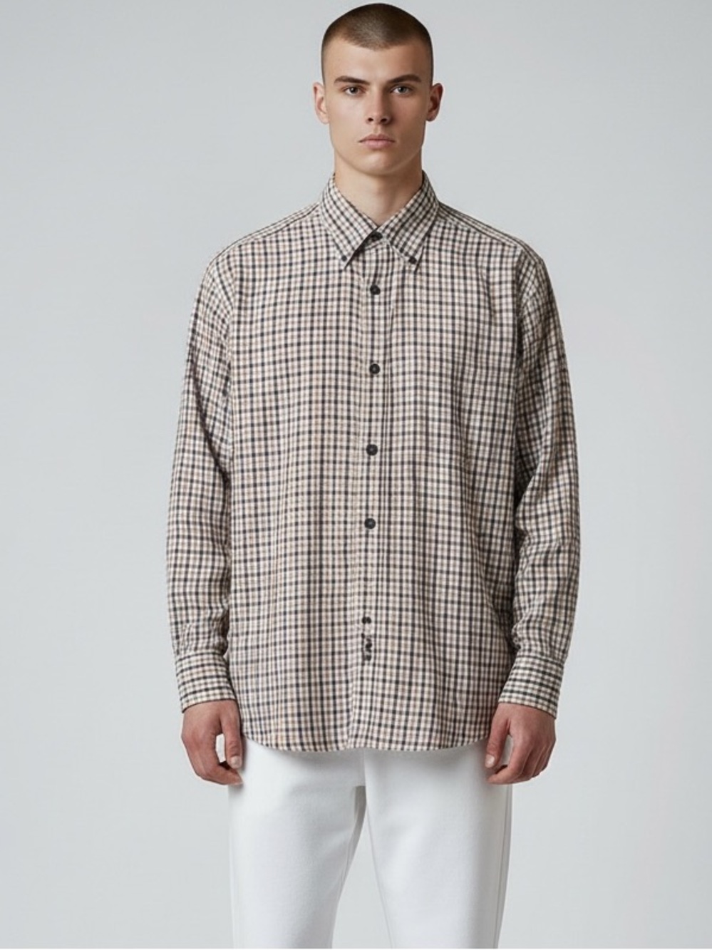 Pendleton Long Sleeve Button Down Checkered Shirt Men’s Size M Cotton Wool